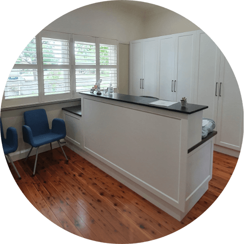 PC Accountancy waiting room with counter and chairs