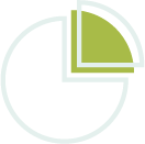 Business Icon - line drawing of a pie chart