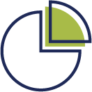 Business Icon - line drawing of a pie chart